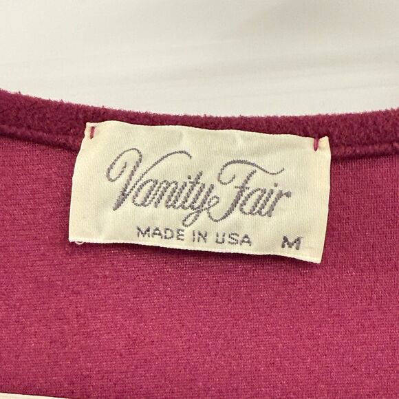 Vintage Vanity Fair Nightgown Women Medium Maroon Soft Comfort Barrel Sleeve - Picture 11 of 13